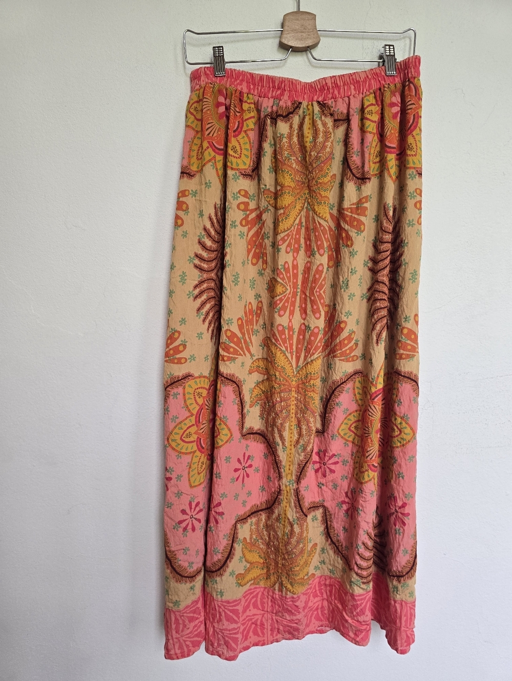 NWOT Calypso St Barth Boho Mandala Print Midi Skirt Coral Peach Size M - Picture 8 of 12